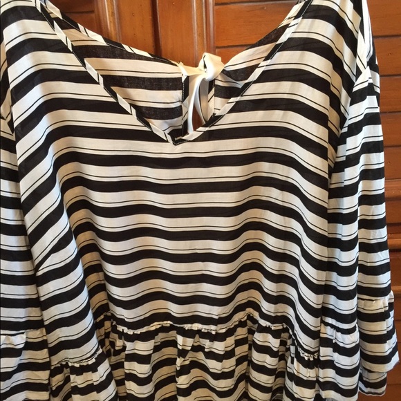 Grand & Greene Plus Blouse Black/Ivory 3x  Peplum - Picture 2 of 5